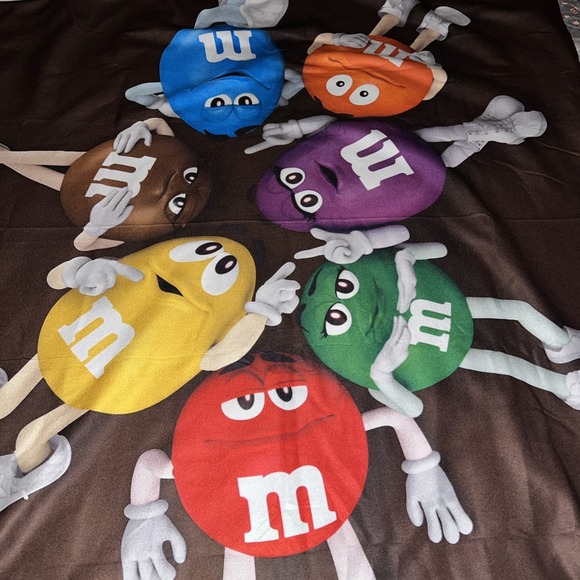 M&Ms Fleece Lightweight Throw‎ Blanket Mars Chocolate Candy Characters 60"X50"